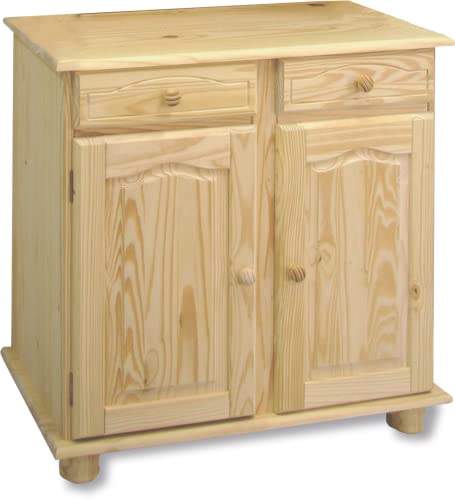 Dogar Altea aparador de aparador de 2 Puertas y Dos cajones 86x88x42 cm AltoxAnchoXfondo, Acabado sin barnizar Mueble Fabricado en Pino Madera de Macizo