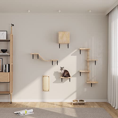 Set de Muebles Para Gatos Montados en Pared con Rascador miniatura 3
