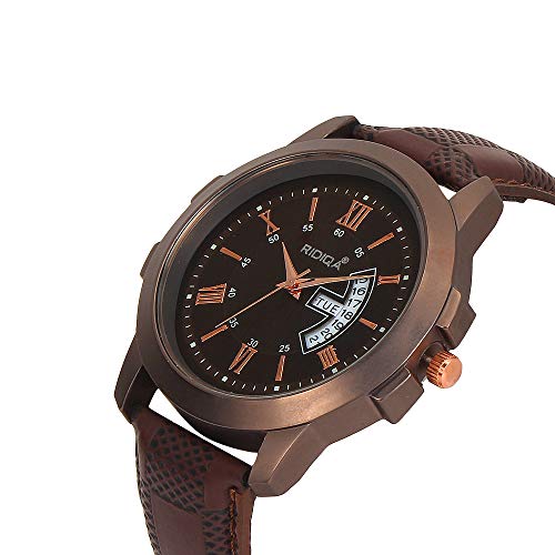RIDIQA Analog Wrist Watch Brown Dial Brown Belt RD-194 - Image 3