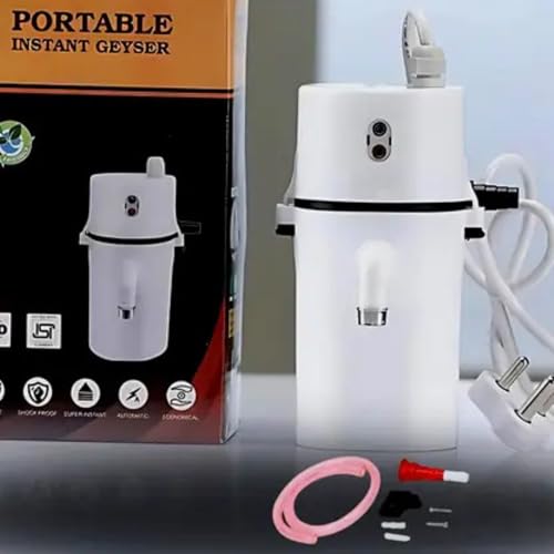 Image of Drumstone (𝟏𝟓 𝐘𝐞𝐚𝐫𝐬 𝐰𝐚𝐫𝐫𝐚𝐧𝐭𝐲) Mini Instant Electric Water Heater | Portable Fast Heating Geyser, Energy Efficient & Shock Proof for Kitchen & Bathroom