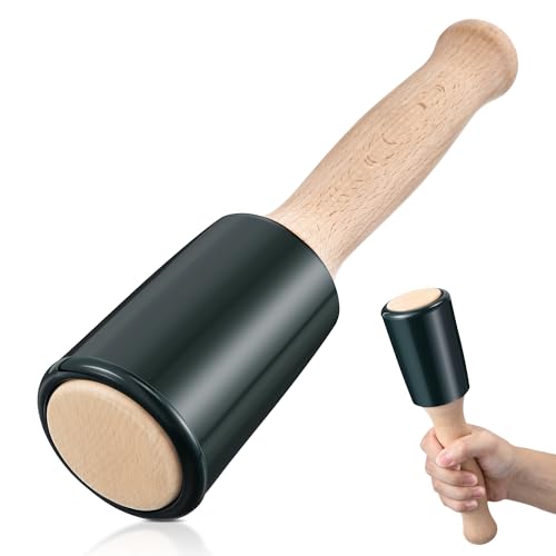 Precision 15oz Wood Carving Mallet for Woodworking, Ergonomic Wooden Handle Reduces Hand Fatigue, Non Marring Urethane Head Protects Wood Carving Chisels, Wooden Mallet