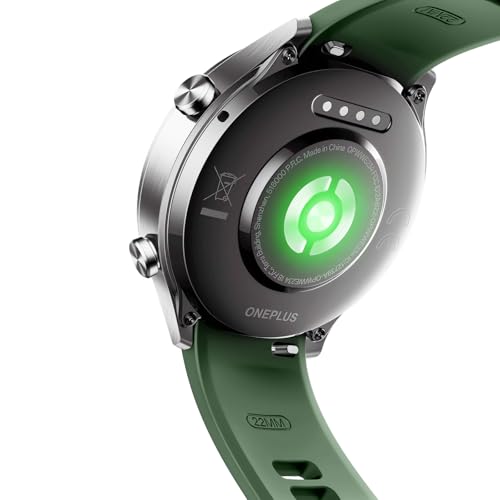 OnePlus Watch 2R Fitness Wellness Smart Watch con GPS a doppia frequenza, 32 GB di archiviazione, autonomia di 100 ore, impermeabilità 5 ATM, monitoraggio della salute, verde foresta, Verde foresta