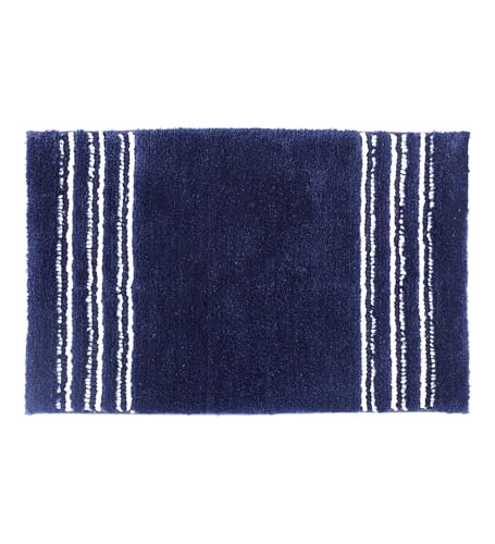 Image of Obsessions Ultra Soft Solid Bath Mat - Premium 1950 GSM Density, Anti-Skid Safety Backing & Superior Absorbency for Quick-Dry Comfort (40x60 cm, Midnight Blue)