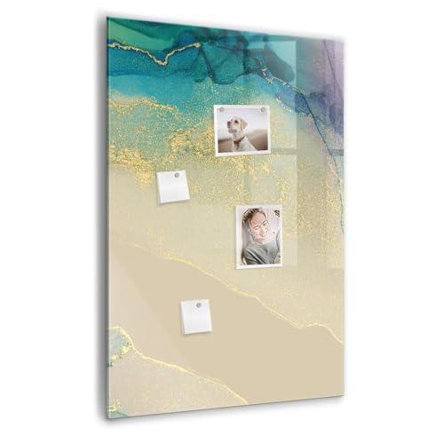 Tableau magnétique verre trempé haut de gamme 70x100 marbre coloré