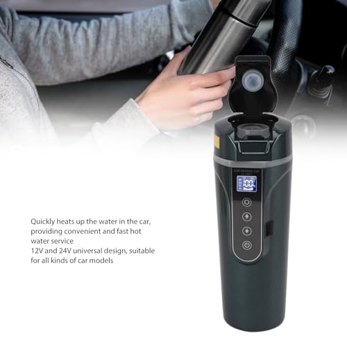 Tetera eléctrica para auto de acero inoxidable 500ml verde miniatura 5