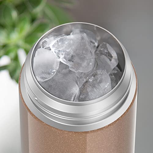 Thermos Funtainer 12 Ounce Stainless Steel Vacuum Insulated Kids Straw Bottle, Rose Gold Glitter #TOP6