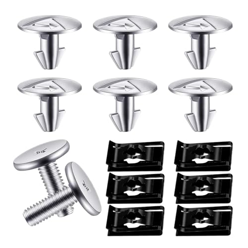 Image of 14 Pack Car Engine Cover Pin Accessories, Durable Metal Vehicle Fastener Replacement Parts, Installation Tool #OEM 90674-TY2-A01 90105-TBA-A00 Compatible with Honda Accord Civic CR-V (Silver)