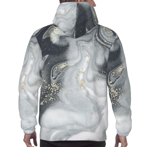Imprimé marbre oriental sweat à capuche homme pull chic - 4