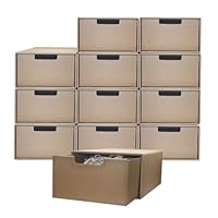 Cardboard shoe organizer boxes Socks, Underwear,Stationery,papers, Photos, file box shoe rack Office closet organizers and storage Warehouse Stackable Drawer Storage bins 13.7 x 9.7 x 5.5in 12 Pack