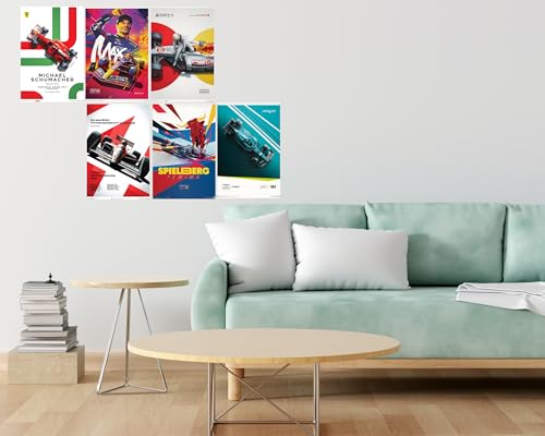 Image of F1 Poster Set of 6 13x19 Size 300 GSM - F1 Merchandise - F1 Stickers for Wall - Formula 1 Poster Stickers Wallpaper - F1 Merch - F1 Gift Ideas - Formula 1 car posters - Formula 1 Merch