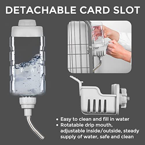 Vannon Dog Water Dispenser For Cage Leakproof Crate Water Bottle For Dogs & Rabbits Pet Auto Feeding Water Bottle Nozzle Diameter: 12Mm, Top Fill, Bpa Free #TOP3