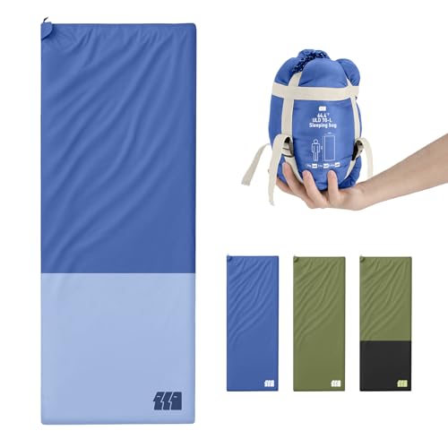 Sacos de dormir para adultos para clima cálido, ligeros, compactos, ultraligeros, mochileros, impermeables, plegables, saco de compresión gratis, ideal para campamento de verano, senderismo