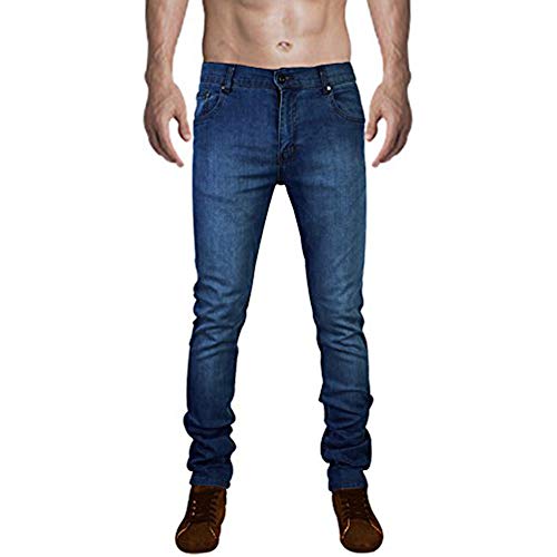 Skylinewears Men's Slim Fit Stretch Skinny Biker Jeans Casual Comfy Denim Washed Jean Pants