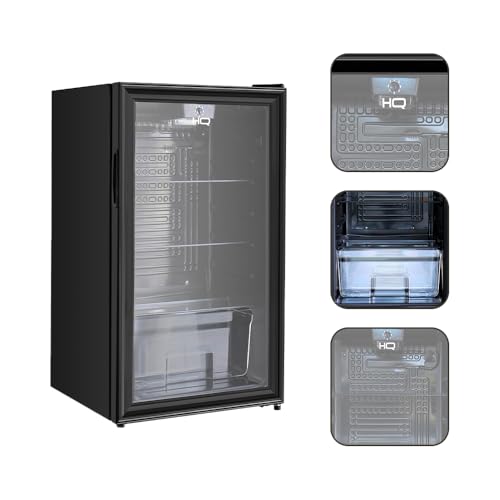 Frigobar Expositor Vertical HQ Vidro Duplo 95 Litros Preto HQ-95FBPV 127V
