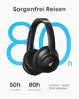 soundcore by Anker Q30 Bluetooth Kopfhörer, Hybrid Active Geräuschisolierung, Individuelle Modi, Hi-Res Sound, EQ in App, 40h Akku, bequemer Halt, Verbindung von 2 Geräten (Schwarz) – Ansicht 4
