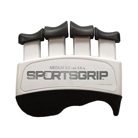 SPORTSGRIP Hand and Finger Exerciser (Medium - 5lbs / 2.3kg) - Best Ergonomic Finger Strengthener to Improve Grip for All Sport Athletes Cover