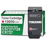 75B20M0 Compatibile con stampante Lexmark CS727 CS728 CX727, ricambio per 75B20K0 75B20C0 75B20M0 75B20Y0 cartuccia toner ad alta resa (magenta-10000 pagine)