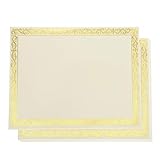 Fasmov 50 Blank-Inside Certificate Papers Gold Border Certicates Computer Paper Laser and Inkjet Printer Compatible, Award Certificates (11