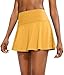SANTINY Pleated Tennis Skirt for Women with 4 Pockets Women's High Waisted Athletic Golf Skorts Skirts for Running Casual (Yellow_S)