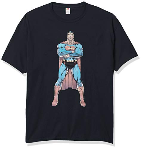 T-shirt DC Comics The Man pour homme en coton noir confortable et décontracté