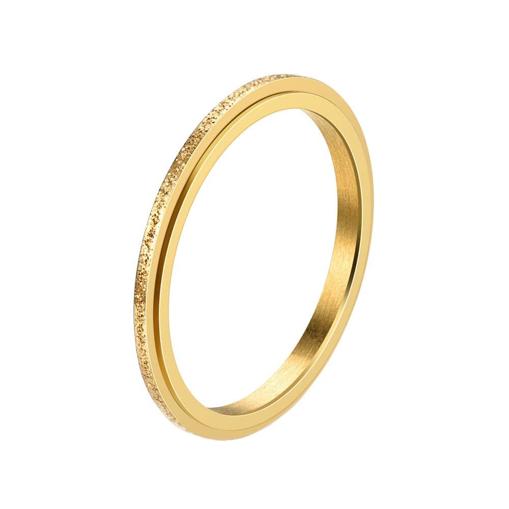 PAURO Women's Men's 2mm/4mm/6mm/8mm Sandblast Finish Lucky Worry Ring Band