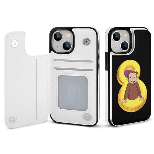 iPhone16 Pro用ケース 手帳型 おさるのジョージ 【全機種対応】 アイフォン16 Pro用ケース スマホケース 財布型 PUレザー おしゃれ 背面カード収納 スタンド機能 携帯カバー 耐衝撃