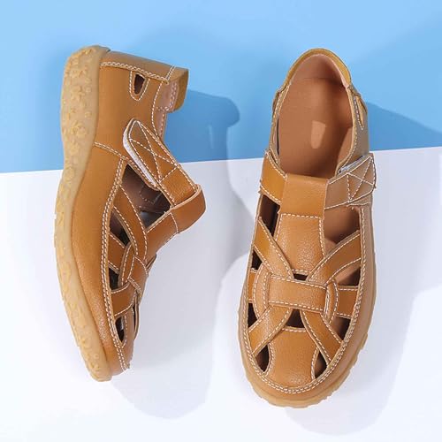 Sandalias cómodas de mujer con puntera cerrada y correa ajustable transpirable 4