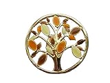  Brosche Magnetbrosche Schal Clip Bekleidung Poncho Taschen Stifel Textilschmuck Lebensbaum Gold - Creme, Gelb, Braun