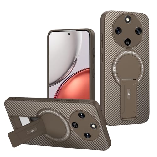 Jiajihua Case Compatible with Honor X60 / X9C Smart Camera Protection Magnetic Kickstand Bracket 2 in 1【TPU+PC】 Drop Shockproof Brown