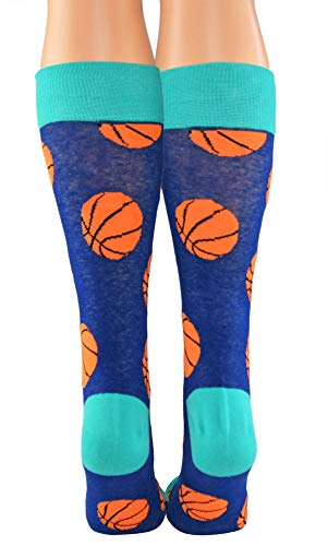 Arad Basketball Socks, Fun Socks, Novelty Socks, Basketball Logo-Navy #TOP1