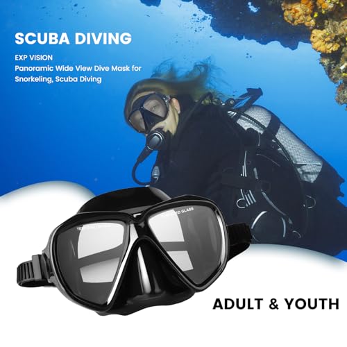 Snorkel Diving Mask Panoramic HD Swim Mask, Anti-Fog Scuba Diving Goggles,Tempered Glass Dive Mask Adult Youth Swim Goggles with Nose Cover for Diving, Snorkeling, Swimming - Image 6