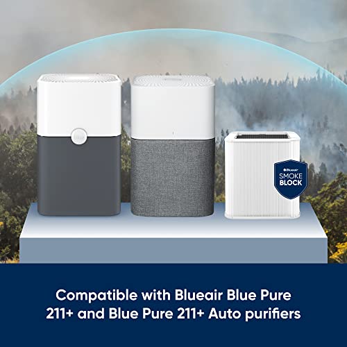 BLUEAIR Blue Pure 211+ Series SmokeBlock Genuine Replacement Filter, Extra Carbon Captures 99.99% of Wildfire Smoke, fits Blue Pure 211+ Auto, 211+ Air Purifiers