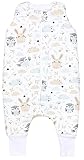 TupTam Baby Winter Schlafsack mit Beinen Winterschlafsack mit Füßen für Mädchen Jungen, Farbe: Hase/Eule, Größe: 116-128