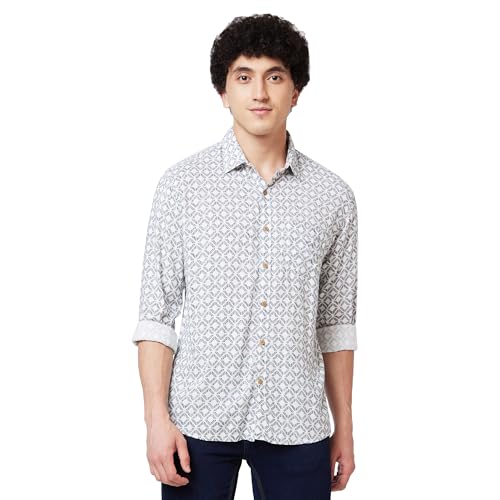 Image of Spykar Men's Regular Fit N /A Full Sleeve Printed Casual Shirts