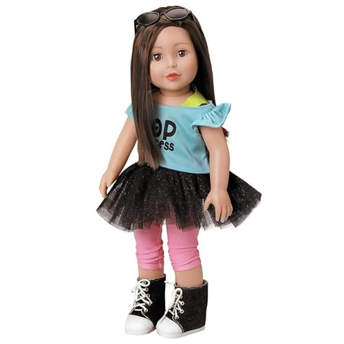 Adora Amazing Girls - 18” Fashion Doll, Poseable Limbs, Rooted Hair for Styling, Open and Close Eyes, Soft Huggable Body | Stylish Playmate (Emma)