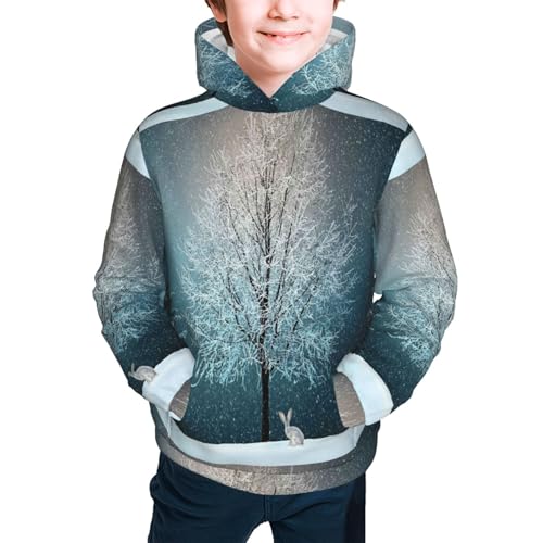 Winter Rabbit Kid Hoodies Boys Sweatshirts Girls Pullover with Pocket3