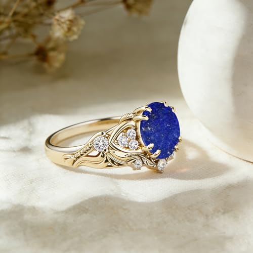 Image of Gemstone Vintage Rings for Women s925 Sterling Silver Round Cut 1.0 Carat Gemstone with Moissanite Promise Engagement Anniversary Ring for Her
