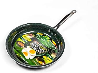 OrGREENiC Diamond Granite Cookware Collection - Non-Stick Ceramic for Even Heating | Safe for Dishwasher, Oven & StoveTop - 12" Pan