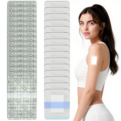 Apositos Adhesivos Impermeables, 30 Piezas Película De Vendaje Transparente Impermeable, Vendaje Adhesivo Impermeable para Tatuajes, Cinta Adhesiva Heridas para Deportes Ducha, 6 x 7 cm, 9 x 15 cm