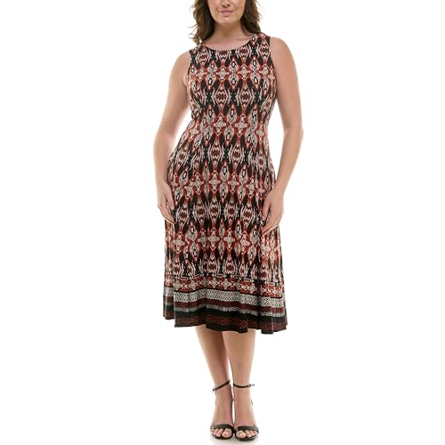Danny & Nicole Women's Solid Cardigan and Printed Dress Set2