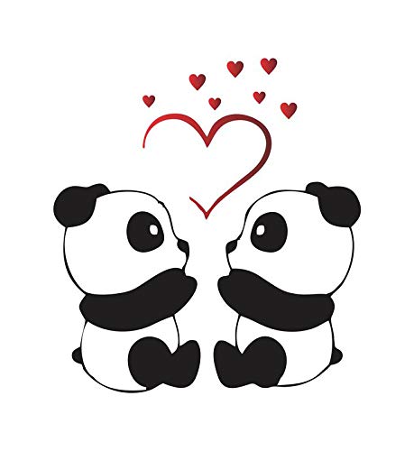 Sahaj Decor Black Panda Couple Sticker | Wall Sticker for Living Room -Bedroom - Office - Home Hall Decorative Stickers (B08356HRYL) Amazon Price History, Amazon Price Tracker