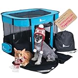Portable Dog Playpen Medium - Cat Playpen for Indoor Cats Enclosed - Foldable Collapsible Fabric Pen - Travel Puppy Kitten Crate Kennel - Indoor Outdoor popup Tent for Pets Small Dogs Puppies Kittens