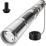 Patiolife Well Pump 1/2 HP with 49.2ft Cable - Submersible Well Pump 164ft Head 22.9GPM - Deep Well Pump Stainless Steel for Factories, Farmland, Irrigation Use