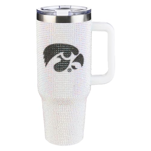 Image of The Memory Company Officially Licensed 40oz White Bling Game Day Tumbler, University of Iowa