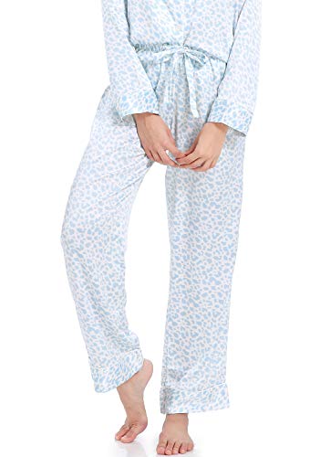 Image of Serenedelicacy Women's Satin Pajama Set Long Sleeve Button Down Sleepwear 2-Piece Silky Pj Set