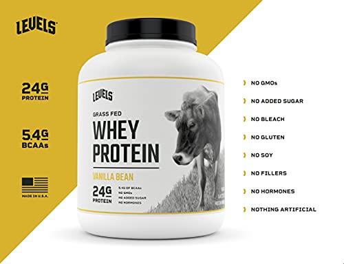 Levels Grass Fed 100% Whey Protein, No GMOs, Vanilla Bean, 5LB - Image 3
