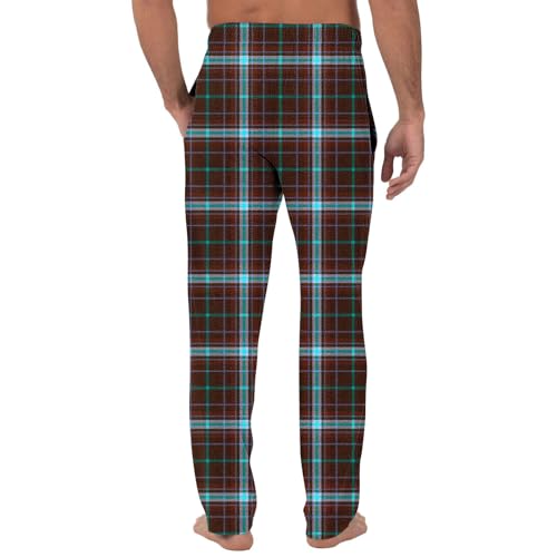 Cambkatl Men's Plaid Lounge Pants Elastic Waist Drawstring Comfort Pajamas Bottoms Casual Joggers Sweatpants with Pockets3