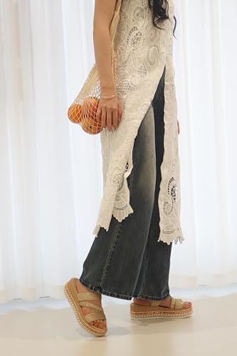 Women Platform Sandals Espadrille Slip on Open Toe Boho Wedge Sandals for Women Dressy Casual Summer3