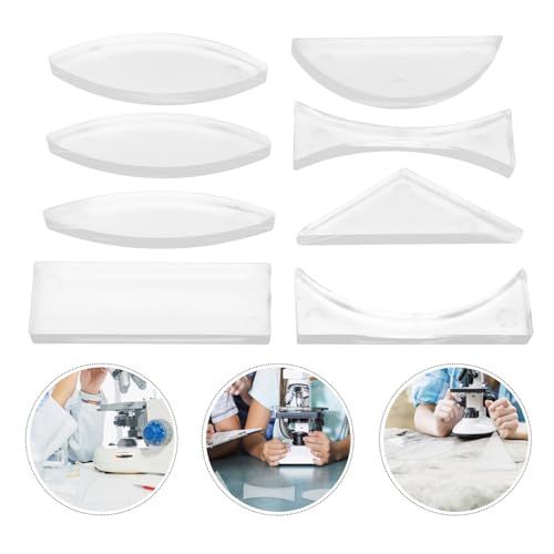 JECOMPRIS 1 Satz Lichtspektrum-Prisma Optische Linse Dreieckiges Halbrundes Rechteckiges Prisma Physik-Demonstrationswerkzeuge Ausrüstung Für Physikunterricht Studenten Labor Fotografie