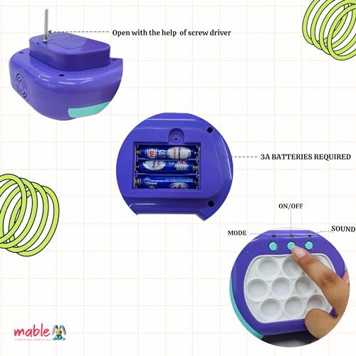 Image of Mable Pop it Pro Game, Fidget Toy with Music for Kids Girl & Boy, Four Modes and Electronic Speed Push Game for Stress Relief and Brain Exercise, Ideal for 3+ Years, Kid Boys and Girls ( Blue)